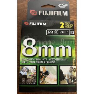 Fujifilm 8MM 120 minute SP/240 minute LP 2 pack Videocassettes New and Sealed